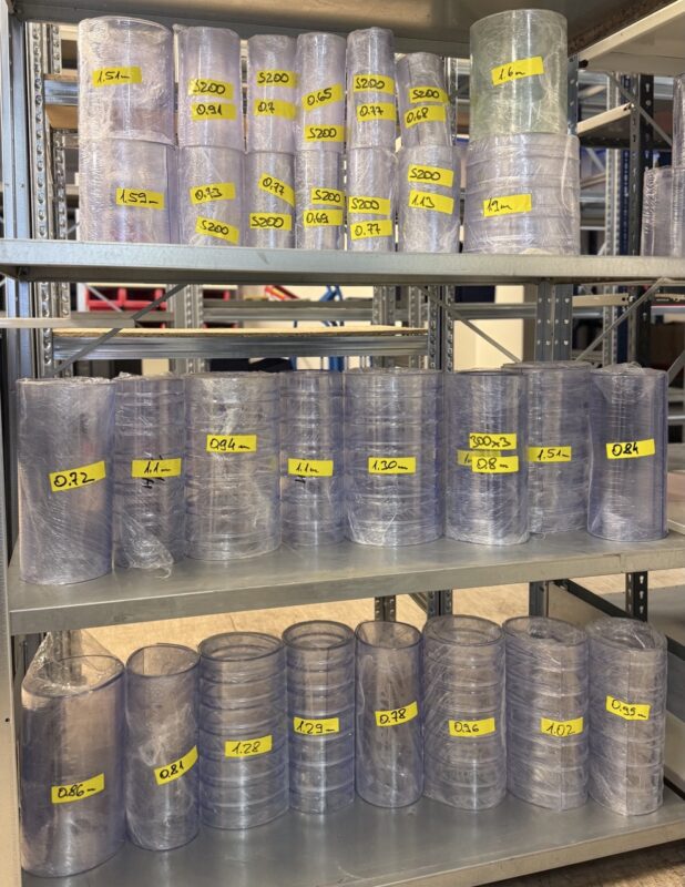 PVC slokšņu aizkari – atgriezumi, 200 mm un 300 mm loksnes